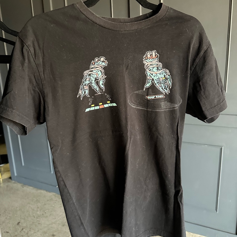 Men's Black Graphic Tee with Unique Design